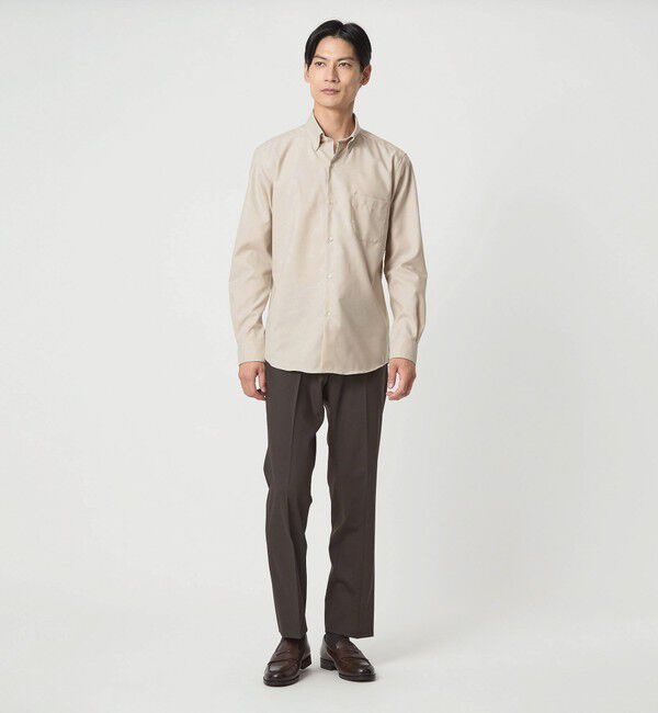 UNITED ARROWS green label relaxing「エブリット コットンオックス ソリッド スナップ ボタンダウン シャツ -イージーアイロン-」|シャツ・ブラウス|