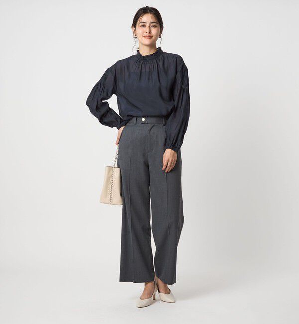 UNITED ARROWS green label relaxing「シアー 襟フリル ブラウス」|シャツ・ブラウス|