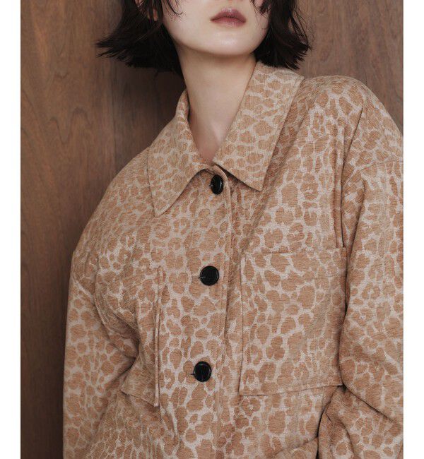 EMMEL REFINES「＜EMMEL REFINES＞EM レオパード ジャカード シャツ ジャケット」|その他|BEIGE