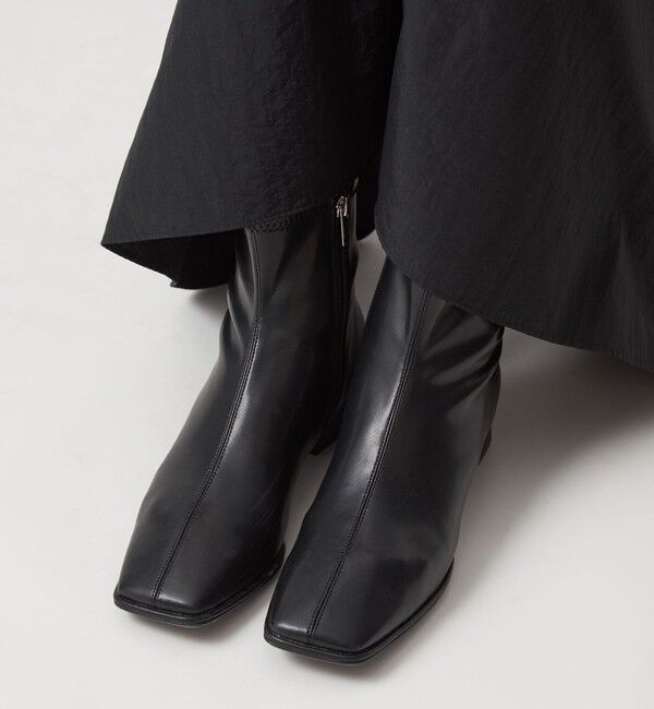 UNITED ARROWS green label relaxing「スクエアストレッチ ショートブーツ（3cmヒール）撥水」|ロングブーツ|