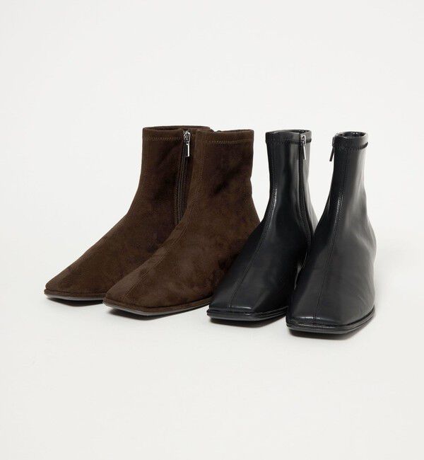 UNITED ARROWS green label relaxing「スクエアストレッチ ショートブーツ（3cmヒール）撥水」|ロングブーツ|