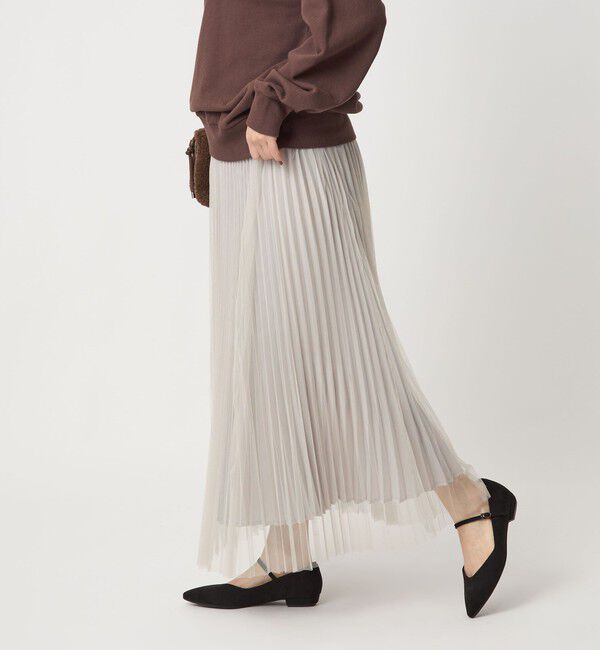 UNITED ARROWS green label relaxing「［size SHORT/TALLあり］2WAY チュール プリーツ スカート」|フレア|