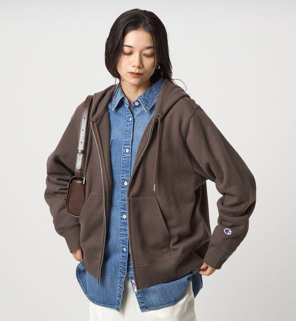 UNITED ARROWS green label relaxing「【別注】＜Champion＞フード ジップ パーカー」|パーカー|DK.BROWN