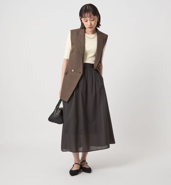 UNITED ARROWS green label relaxing「＜1_OF MINE＞リブ クルーネック 5分袖 ニット プルオーバー」|ニット・セーター|