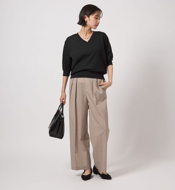 UNITED ARROWS green label relaxing「ブライトフォルム Vネック ニット プルオーバー」|ニット・セーター|