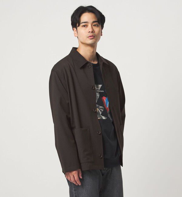 UNITED ARROWS green label relaxing「TW サージ カバーオール -ストレッチ-」|ブルゾン・スタジャン|DK.BROWN