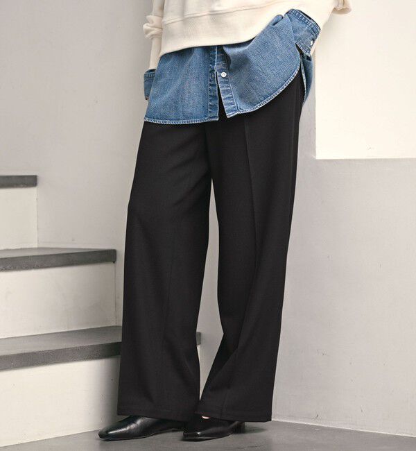 UNITED ARROWS green label relaxing「【WEB限定】＜at ease＞オルマイ ワイド パンツ マシンウォッシャブル ストレッチ 帯電防止」|その他|