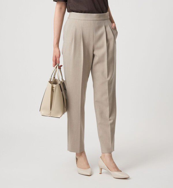 UNITED ARROWS green label relaxing「［size SHORT/TALLあり］ダブルクロス テーパード パンツ ウォッシャブル ストレッチ」|スラックス|