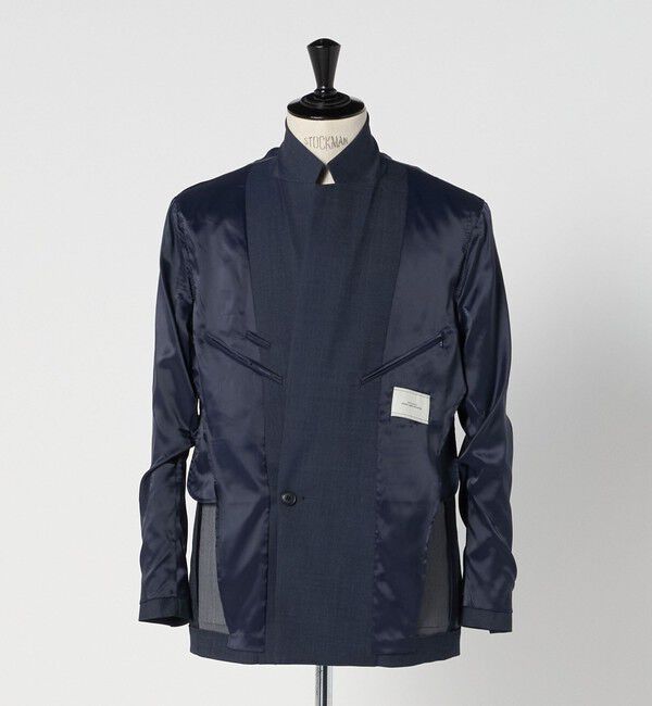 UNITED ARROWS green label relaxing「A+ デニムライク ダブルブレスト 4B スタンダード ジャケット -ウォッシャブル・ストレッチ-」|テーラードジャケット|