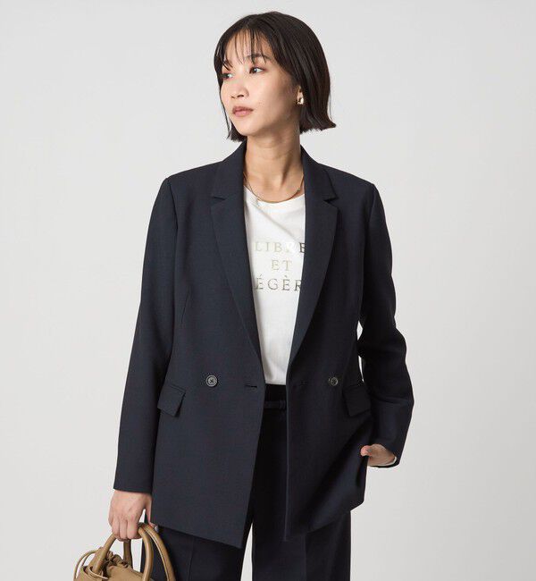 UNITED ARROWS green label relaxing「ダブルクロス ダブル ジャケット ウォッシャブル ストレッチ」|テーラードジャケット|