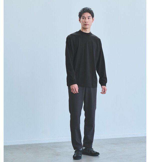 UNITED ARROWS green label relaxing「LONG FIBER COTTON クリア モックネック 長袖 Tシャツ」|Tシャツ・カットソー|