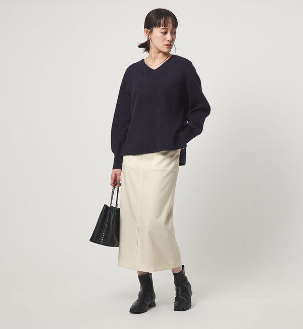 UNITED ARROWS green label relaxing「［size SHORT/TALLあり］キチントボトムス サキソニー Iライン スリム スカート」|タイト|