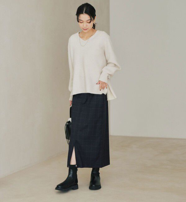 UNITED ARROWS green label relaxing「［size SHORT/TALLあり］キチントボトムス サキソニー Iライン スリム スカート」|タイト|