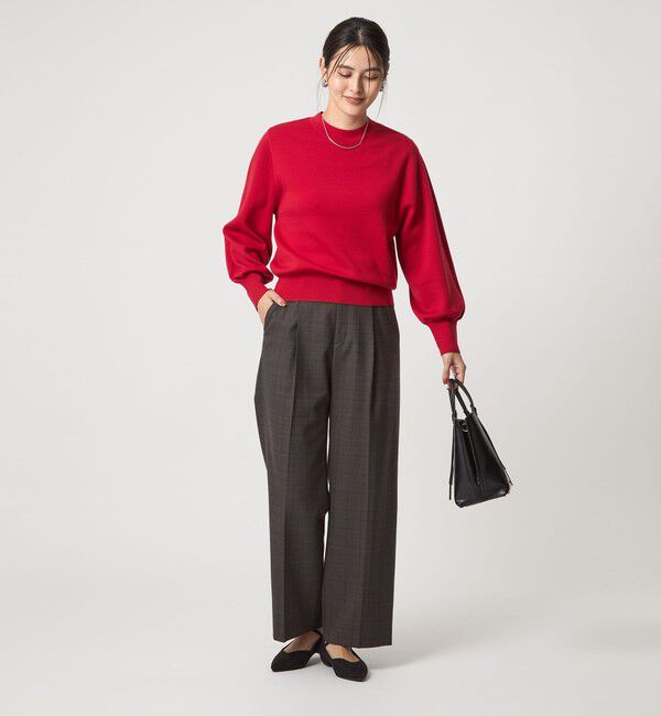 UNITED ARROWS green label relaxing「［size SHORT/TALLあり］キチントボトムス サキソニー ワイド パンツ」|スラックス|