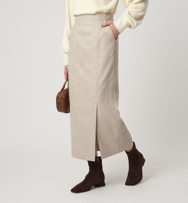 UNITED ARROWS green label relaxing「［size SHORTあり］スラブ サイド スリット タイト スカート」|タイト|