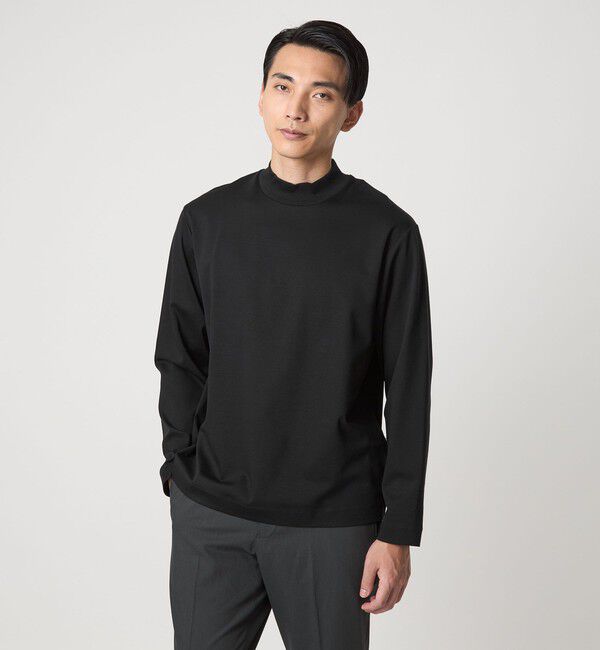 UNITED ARROWS green label relaxing「L/A ポンチ モックネック カットソー -抗菌-」|Tシャツ・カットソー|BLACK