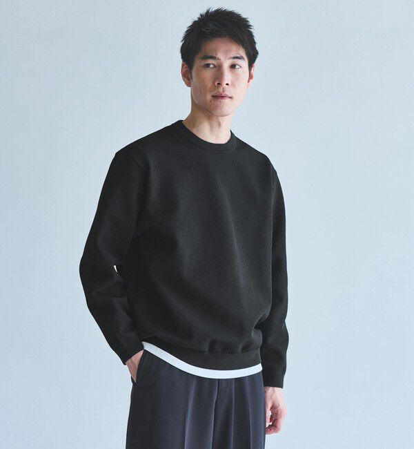 UNITED ARROWS green label relaxing「ポリエステル タック編み クルーネック 長袖 ニット」|ニット・セーター|