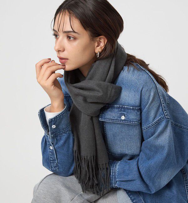 UNITED ARROWS green label relaxing「ウール 無地 マフラー / ストール」|ストール|DK.GRAY