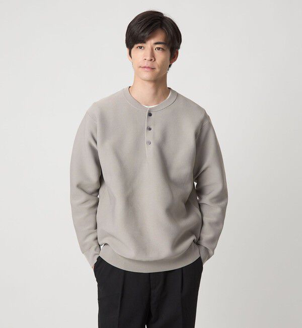 UNITED ARROWS green label relaxing「【WEB限定】ガーターヘンリー ニット」|ニット・セーター|LT.GRAY
