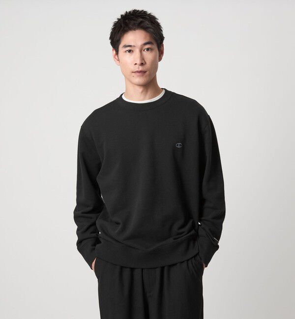 UNITED ARROWS green label relaxing「【別注】＜Champion＞クルーネック 長袖 スウェット」|スウェット・ジャージ|BLACK