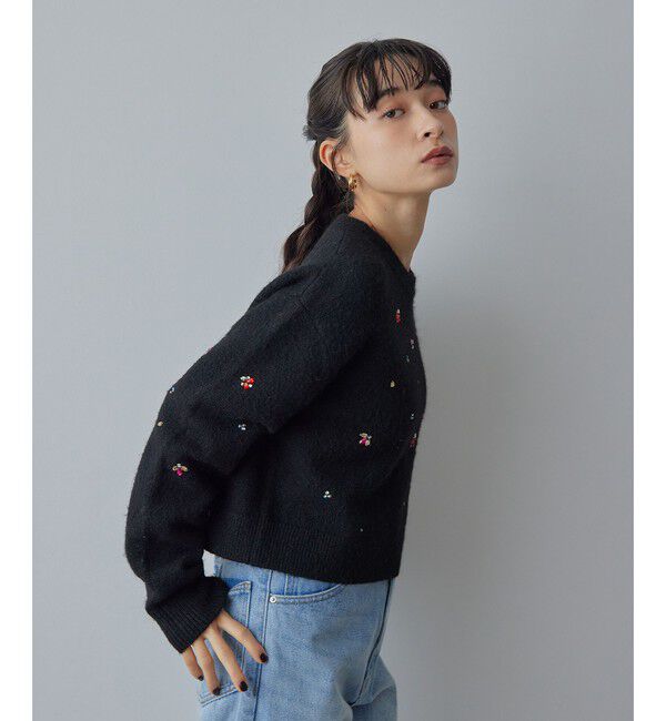 EMMEL REFINES「＜EMMEL REFINES＞EM HW フラッフィー ビジュー ニット プルオーバー」|ニット・セーター|