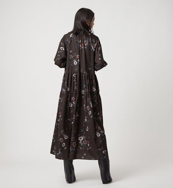 EMMEL REFINES「＜EMMEL REFINES＞EM フラワープリント キリカエ ギャザー ワンピース」|ワンピース|