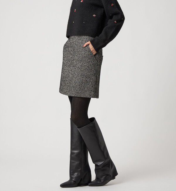 EMMEL REFINES「＜EMMEL REFINES＞EM ツィードライク ボンディング ミニスカート」|スカート|