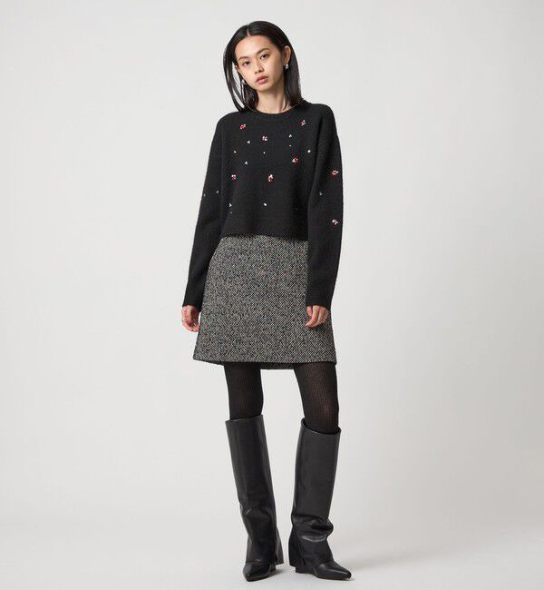 EMMEL REFINES「＜EMMEL REFINES＞EM ツィードライク ボンディング ミニスカート」|スカート|