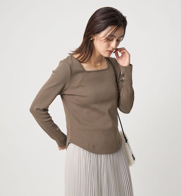 UNITED ARROWS green label relaxing「デコルテ フライス ロングスリーブ プルオーバー」|Tシャツ・カットソー|