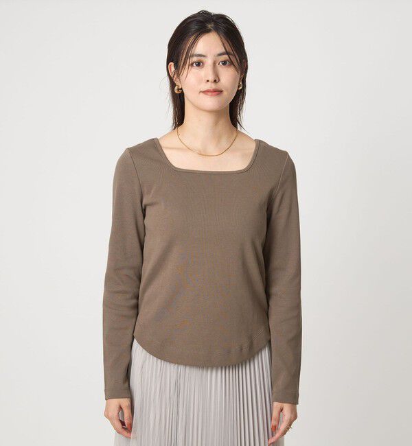 UNITED ARROWS green label relaxing「デコルテ フライス ロングスリーブ プルオーバー」|Tシャツ・カットソー|