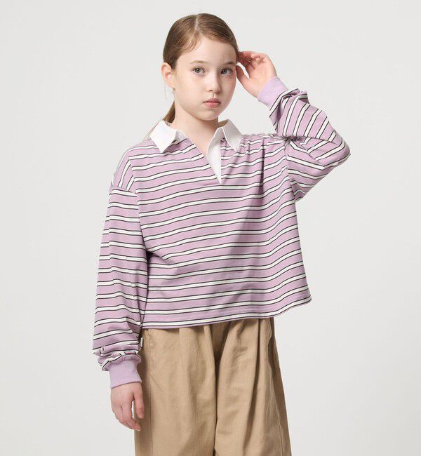 UNITED ARROWS green label relaxing「ラガーシャツ（ボーダー） / キッズ  120cm-160cm」|Tシャツ・カットソー|