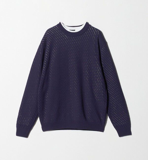UNITED ARROWS green label relaxing「メッシュ レイヤード クルーネック ニット」|ニット・セーター|