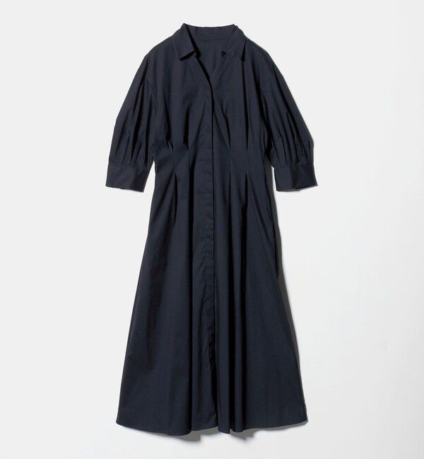 UNITED ARROWS green label relaxing「シャツ襟 フィット＆フレア タックスリーブ ワンピース」|ワンピース|