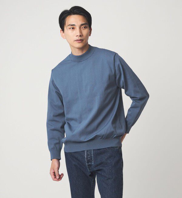UNITED ARROWS green label relaxing「A+ ポリエステル モックネック ニット -ウォッシャブル-」|ニット・セーター|LT.BLUE