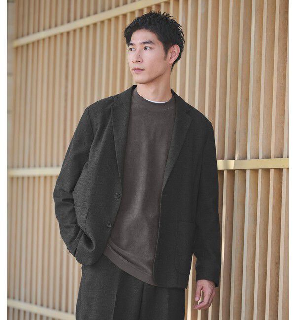 UNITED ARROWS green label relaxing「ウォッシャブル フラノ ツイル リラックス ジャケット -ストレッチ-」|テーラードジャケット|DK.GRAY