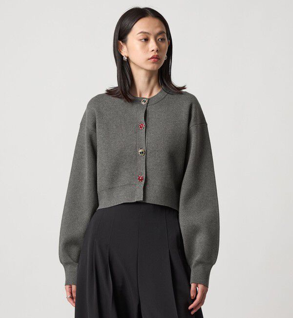 EMMEL REFINES「＜EMMEL REFINES＞EM HW ビジュー ミニ カーディガン」|カーディガン|