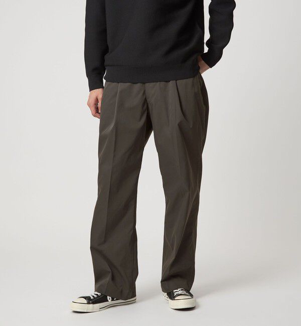 UNITED ARROWS green label relaxing「＜PCN＞1プリーツ ワイド スラックス パンツ」|スラックス|DK.GRAY