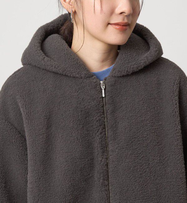 UNITED ARROWS green label relaxing「【WEB限定】＜at ease＞フェイクシープファー フード ブルゾン」|ブルゾン・スタジャン|