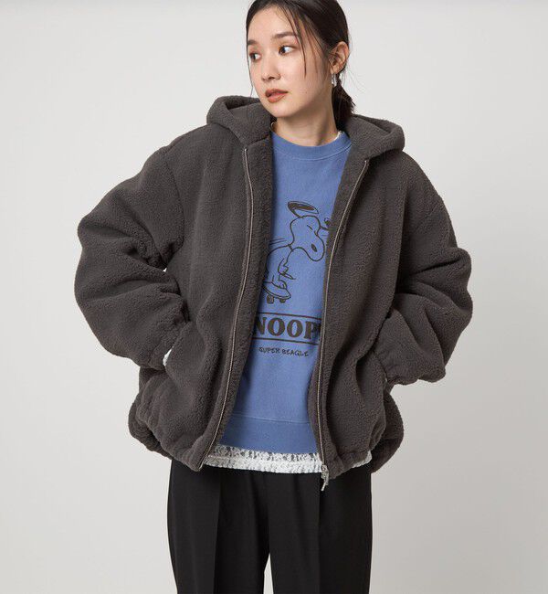 UNITED ARROWS green label relaxing「【WEB限定】＜at ease＞フェイクシープファー フード ブルゾン」|ブルゾン・スタジャン|