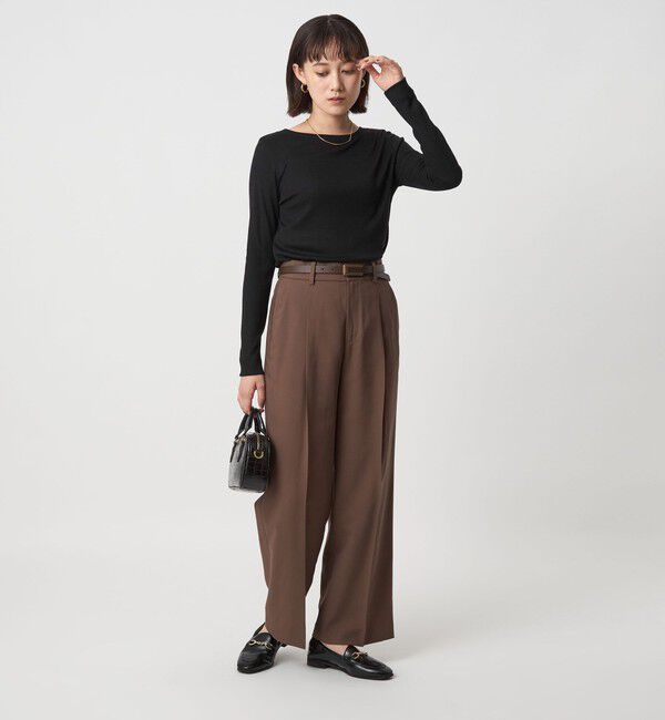 UNITED ARROWS green label relaxing「ウール フライス クルーネック カットソー  ウォッシャブル」|Tシャツ・カットソー|