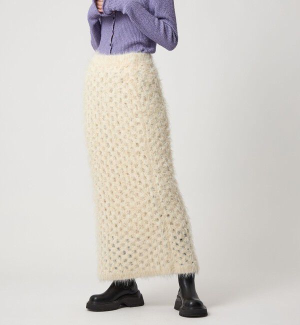 EMMEL REFINES「＜EMMEL REFINES＞EM フラッフィー アイレット ニットスカート」|スカート|