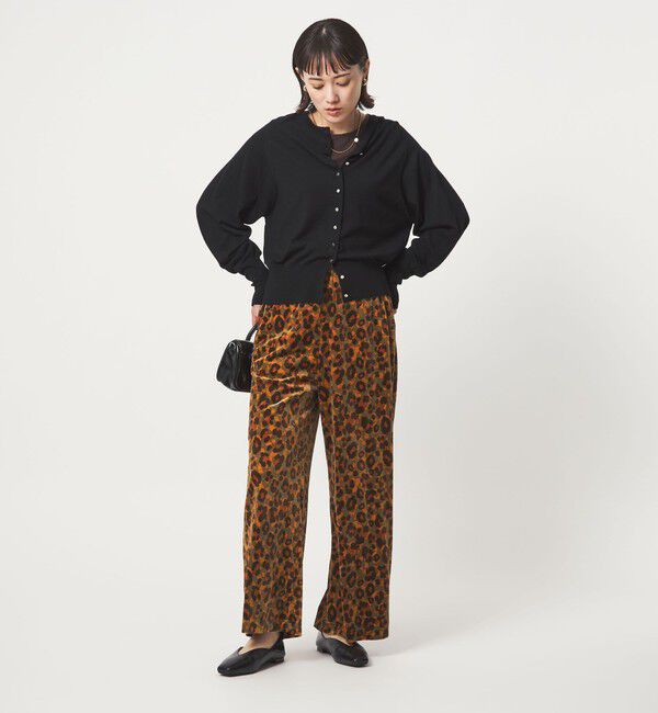 UNITED ARROWS green label relaxing「ベロア レオパード ワイド パンツ」|チノ|