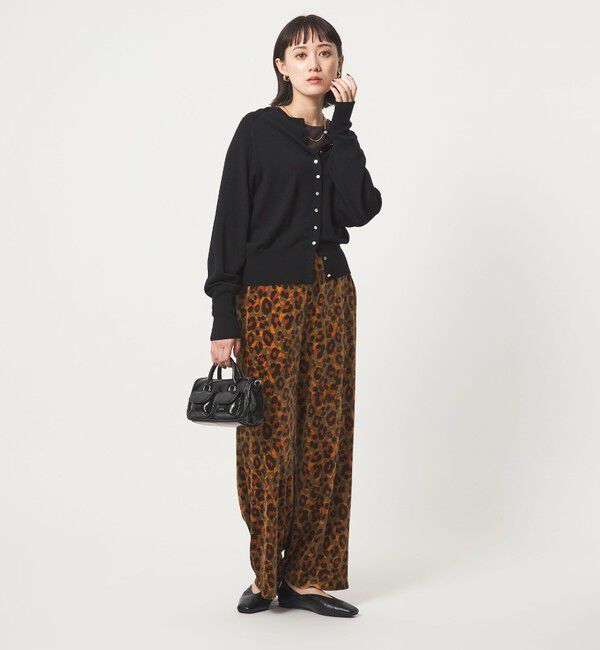 UNITED ARROWS green label relaxing「ベロア レオパード ワイド パンツ」|チノ|