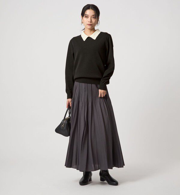 UNITED ARROWS green label relaxing「襟付き ロングスリーブ プルオーバー ニット ウォッシャブル」|ニット・セーター|