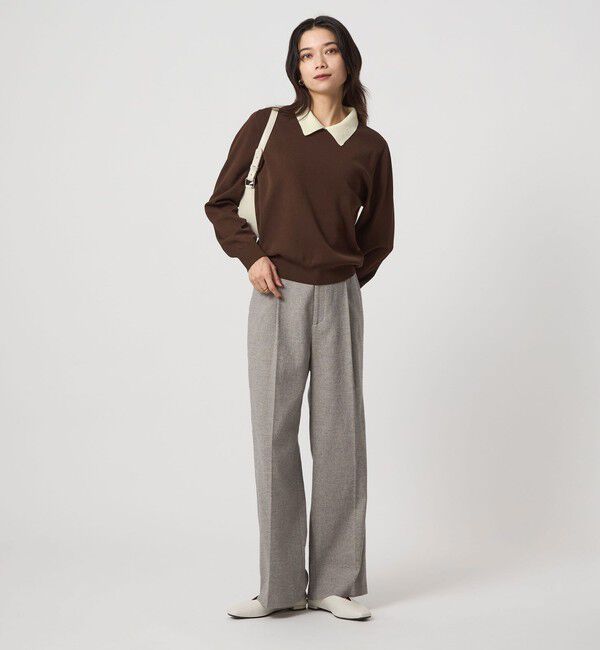 UNITED ARROWS green label relaxing「襟付き ロングスリーブ プルオーバー ニット ウォッシャブル」|ニット・セーター|