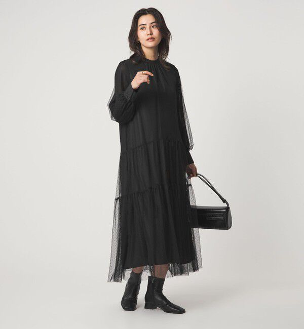 UNITED ARROWS green label relaxing「チュール ティアード ワンピース」|ドレス|