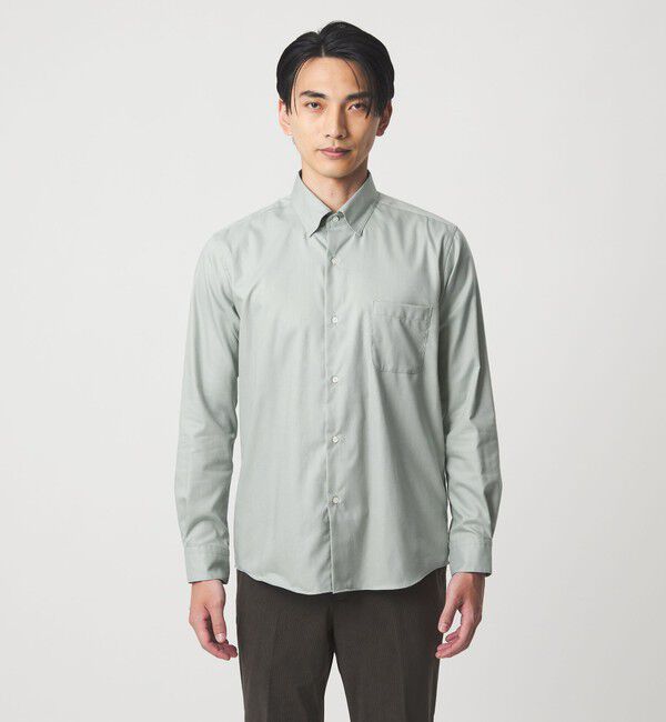UNITED ARROWS green label relaxing「エブリット Cブラッシュド ヘリンボーン スナップ ボタンダウン シャツ -イージーアイロン・抗菌-」|シャツ・ブラウス|