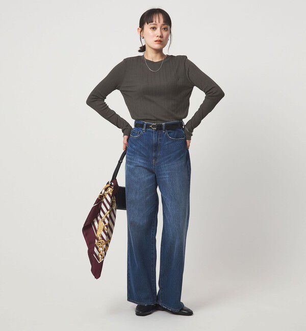 UNITED ARROWS green label relaxing「【WEB限定】＜at ease＞シアー リブ カットソー」|Tシャツ・カットソー|