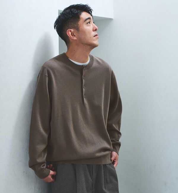 UNITED ARROWS green label relaxing「ダブルフェイス ヘンリーネック ニット」|ニット・セーター|MOCA