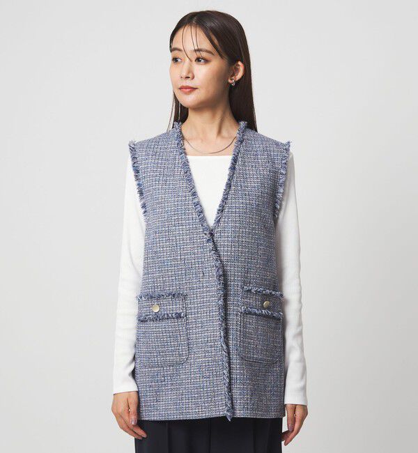 UNITED ARROWS green label relaxing「［size SHORTあり］ライト ツイードライク ジレ」|ベスト・ジレ|